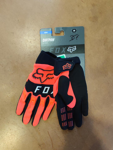 Gants FOX Motocross Dirtpaw Orange fluo / Noir